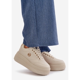 Sneakers Sports Shoes Women Insulated On A Massive Sole Beige Ardiela 1