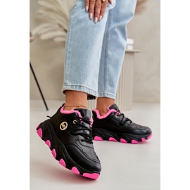 Insulated Women's Sports Shoes Laced On Platform Black Bialoa 2