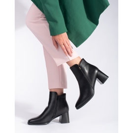 Black women's high-heeled ankle boots 1