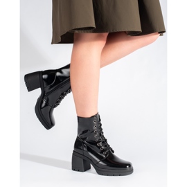 High lace-up patent leather boots black Sergio Leone 1 High lace-up patent leather boots black Sergio Leone 1