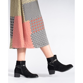 Sergio Leone Suede Black Low Heel Ankle Boots 1