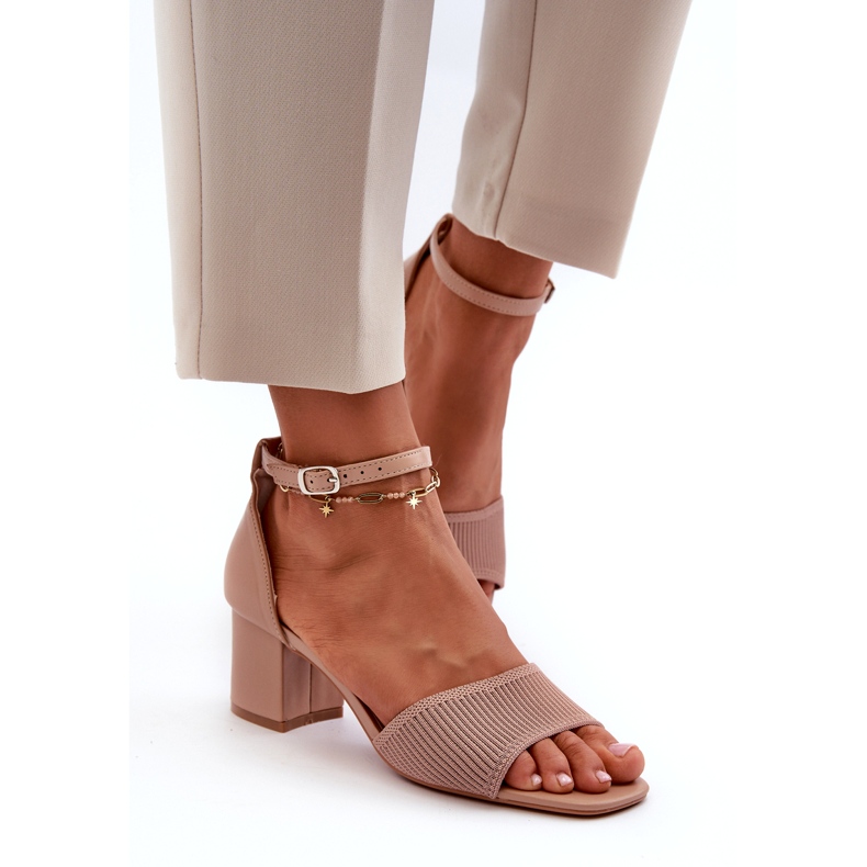 Women's Sandals On A High Heel, Beige 3