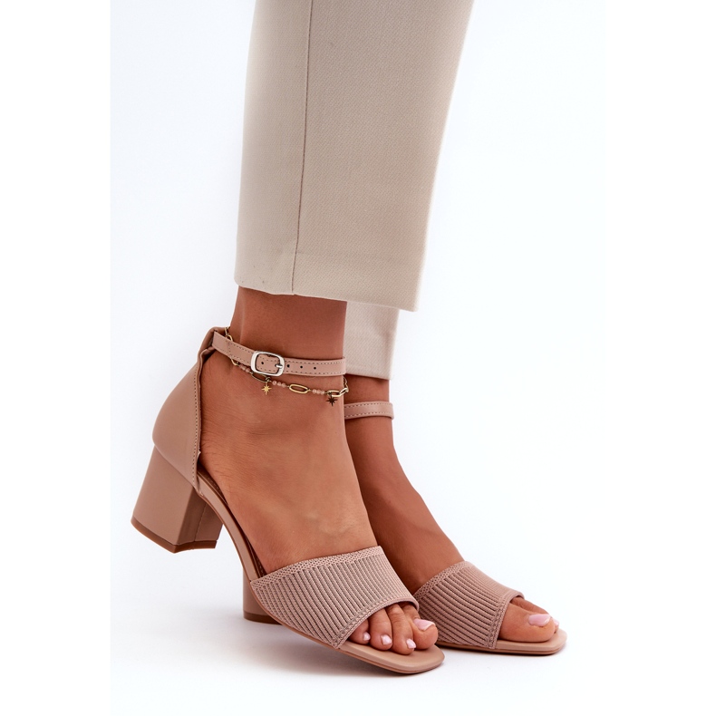 Women's Sandals On A High Heel, Beige 1