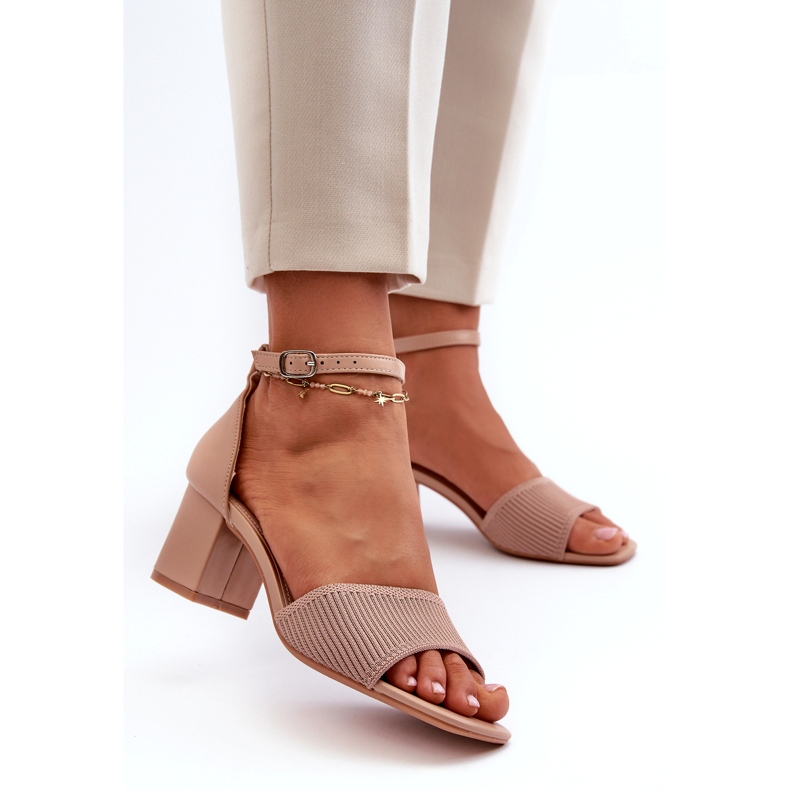 Women's Sandals On A High Heel, Beige 2