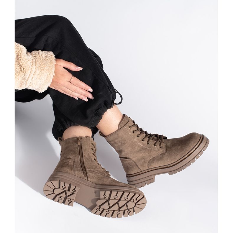 Brown women's lace-up workers' boots from Sergio Leone 1 Brown women's lace-up workers' boots from Sergio Leone 1