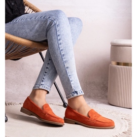 Miralona orange velvet loafers 1