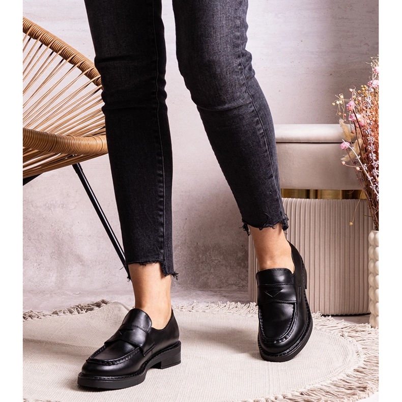 Black elegant loafers Élodie 1