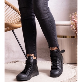 Black high-top sneakers made of eco leather Bonbonita 1 Black high-top sneakers made of eco leather Bonbonita 1