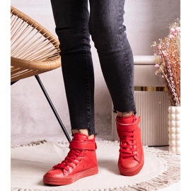 Red high-top sneakers made of eco-leather Bonbonita 1 Red high-top sneakers made of eco-leather Bonbonita 1