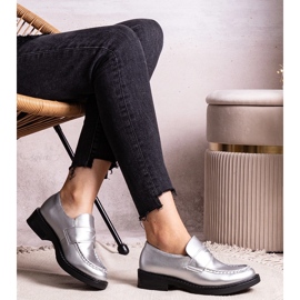 Silver elegant loafers Élodie 1