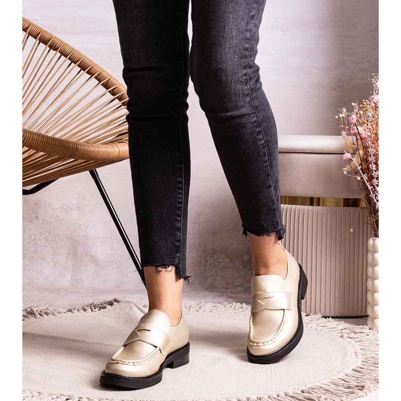 Élodie gold elegant loafers golden 1