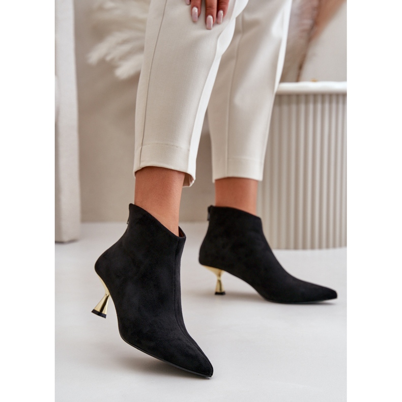 Women's High Heel Ankle Boots Eco Suede Black Terlena 2 Women's High Heel Ankle Boots Eco Suede Black Terlena 2