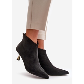 Women's High Heel Ankle Boots Eco Suede Black Terlena 1 Women's High Heel Ankle Boots Eco Suede Black Terlena 1