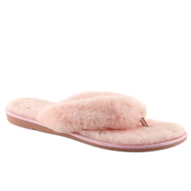 Pink pink flip-flops with fur 2