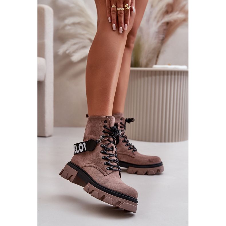 Suede High Boots With Insulation Light Brown Danity 1