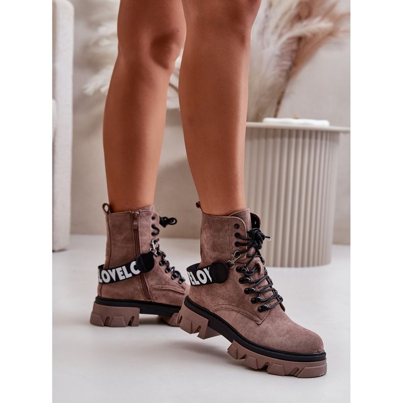 Suede High Boots With Insulation Light Brown Danity 2