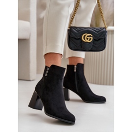 Insulated Eco Suede Women's Ankle Boots With Zipper Black Erillia 2