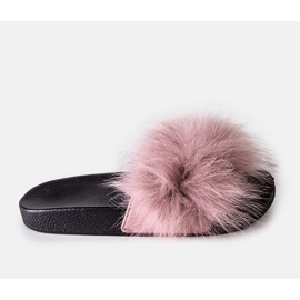 Pink flip-flops with fur Lolinna 1