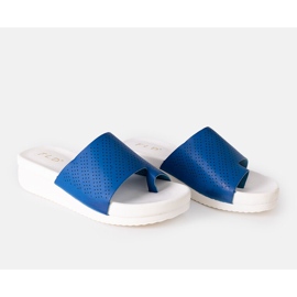 Inna Navy blue Monferrato wedge sandals 2