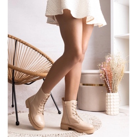 Beige insulated classic ankle boots by Edmund 1