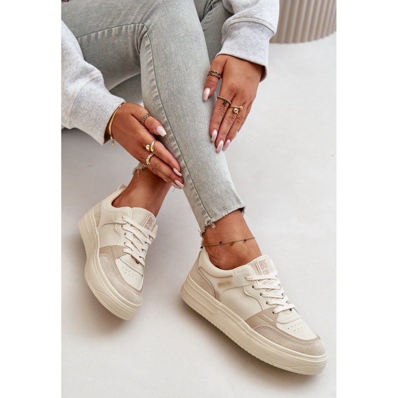 Women's Low Sneakers Eco Leather Big Star OO274029 Beige 2 Women's Low Sneakers Eco Leather Big Star OO274029 Beige 2