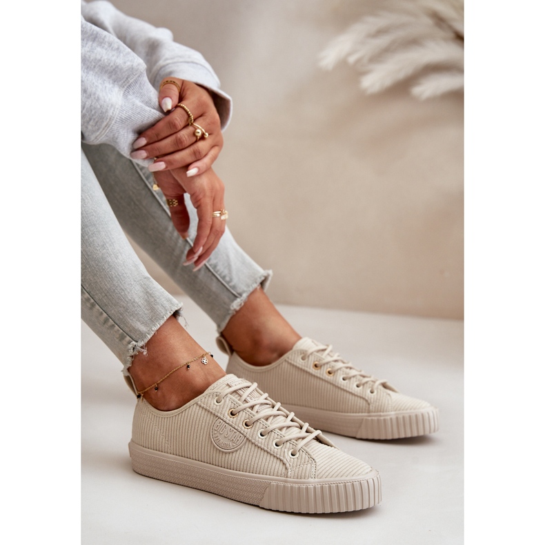 Big Star OO274812 Hi-Poly System Women's Insulated Corduroy Sneakers Beige 2