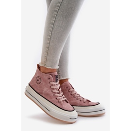 Insulated Women's Sneakers On The Platform Eco Leather Big Star OO274068 Pink 1