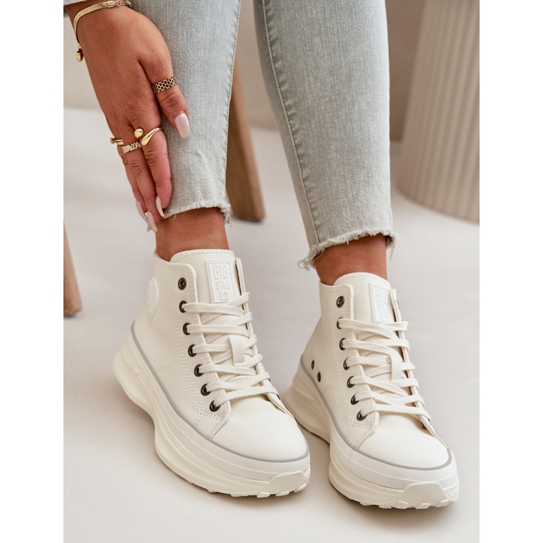Women's Sneakers On Platform Eco Leather Big Star OO274064 White 2 Women's Sneakers On Platform Eco Leather Big Star OO274064 White 2