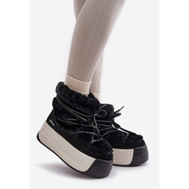 Women's Leather Snow Boots With Thick Sole And Fur Big Star OO274A206 Black 1 Women's Leather Snow Boots With Thick Sole And Fur Big Star OO274A206 Black 1