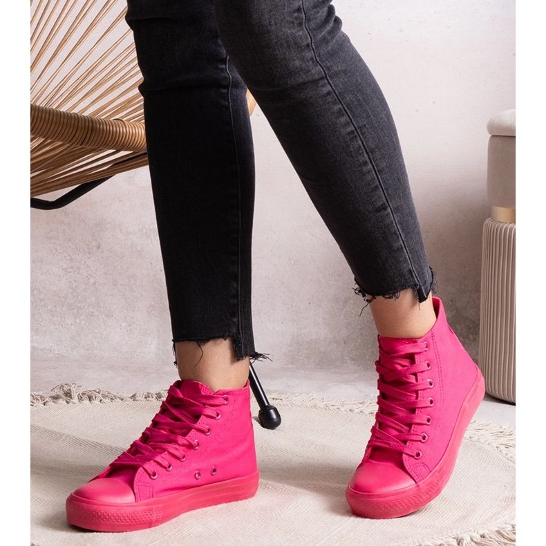 Dark pink Rafife high top sneakers 1 Dark pink Rafife high top sneakers 1