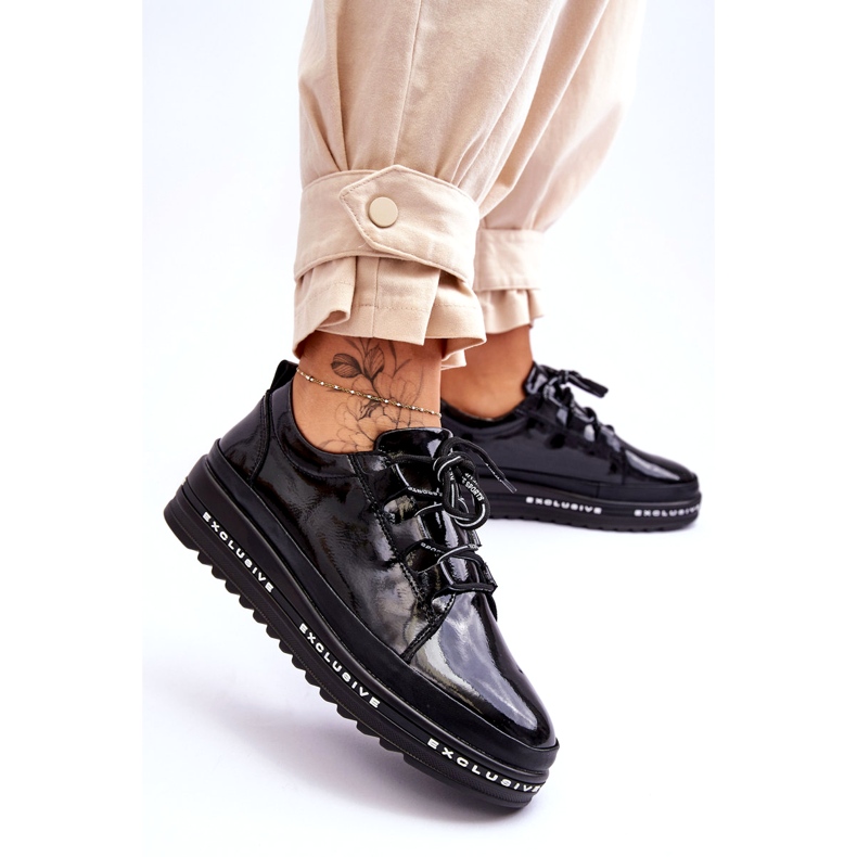 S.Barski Black Chantal Patent Leather Sneakers 4