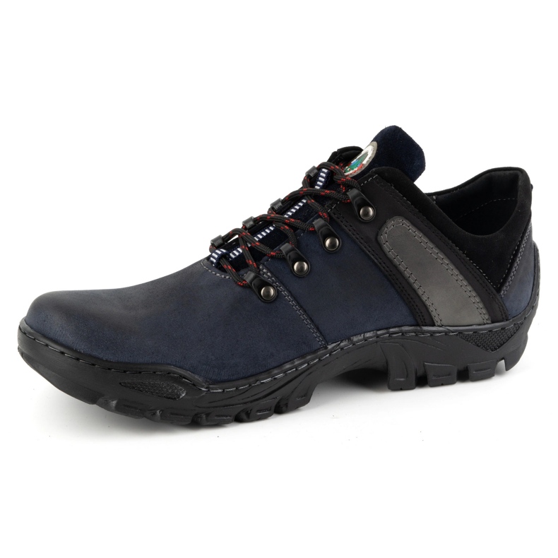 Olivier Men's leather trekking shoes 311GT navy blue 1 Olivier Men's leather trekking shoes 311GT navy blue 1