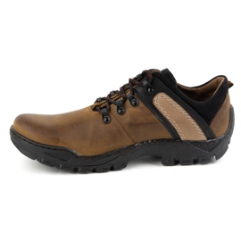 Olivier Men's Leather Hiking Boots 311GT Brown orange 1