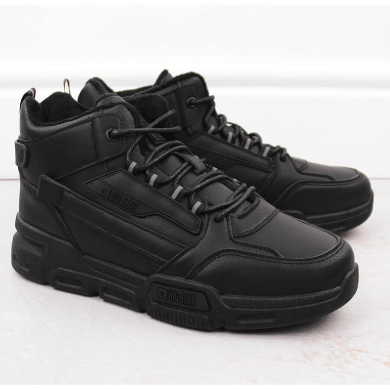 Men's sports shoes over the ankle, insulated, black, Big Star OO174587 1 Men's sports shoes over the ankle, insulated, black, Big Star OO174587 1