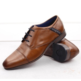 Leather men's elegant brown shoes Bugatti NN153401 2