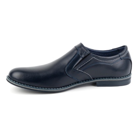Olivier Men's formal slip-on shoes 284LU navy blue 1
