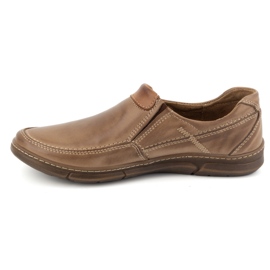Olivier Men's Leather Slip-On Shoes 62K Brown 08 1