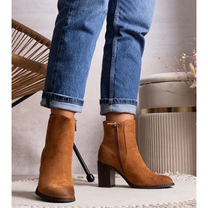 Brown Fikriya ankle boots with heel 1