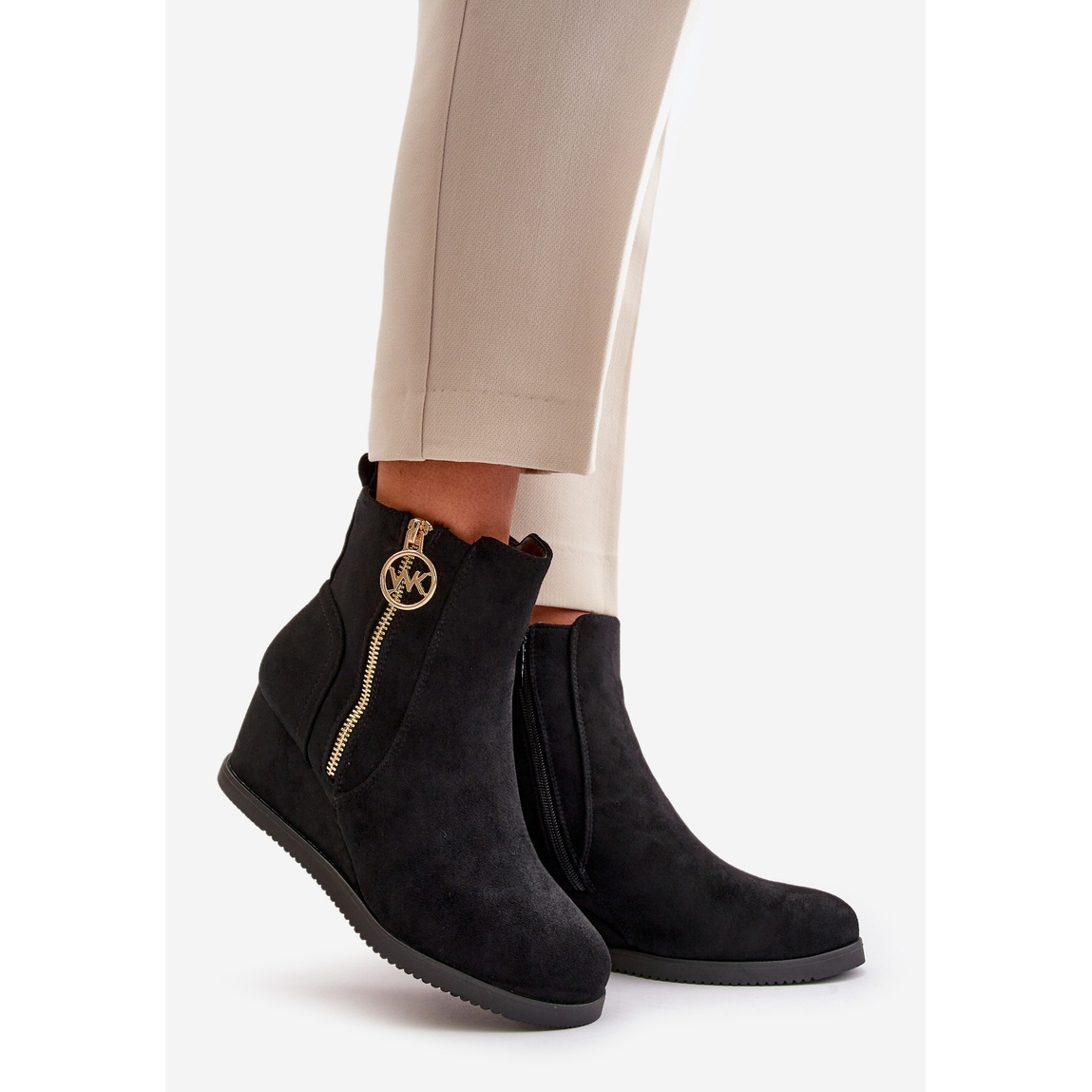 Georgia Boot Zip Chelsea Boots Womens Insulated Wedge Boots