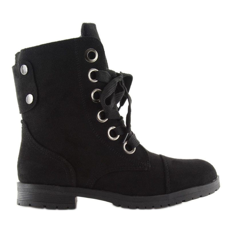 Black lacing workery boots 8901 Black 1
