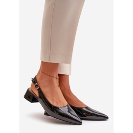 Patent Leather Ballerinas Low Heel Pointed Toe Black Anarinne 1 Patent Leather Ballerinas Low Heel Pointed Toe Black Anarinne 1