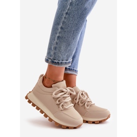 Sports Shoes Sneakers On Platform Eco Leather Beige Riadella 1