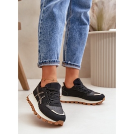 Sneakers Sports Shoes Women Lace-up On Platform Black Mialunae 2