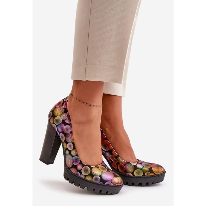 Maciejka 02629-39 Multicolor Leather Pumps With Heel black 1