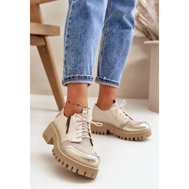 Women's Genuine Leather Half-Boots Beige Maciejka 06177-04 2 Women's Genuine Leather Half-Boots Beige Maciejka 06177-04 2