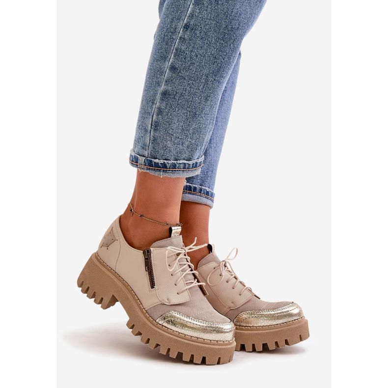 Women's Genuine Leather Half-Boots Beige Maciejka 06177-04 1 Women's Genuine Leather Half-Boots Beige Maciejka 06177-04 1