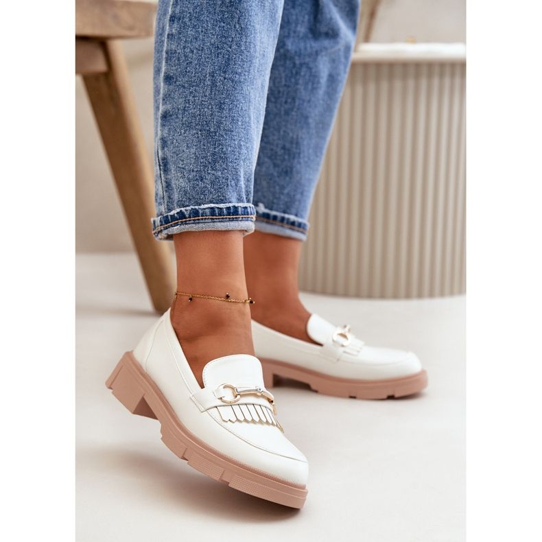 Women's Moccasins With Decoration Eco Leather White Tialorae 2 Women's Moccasins With Decoration Eco Leather White Tialorae 2