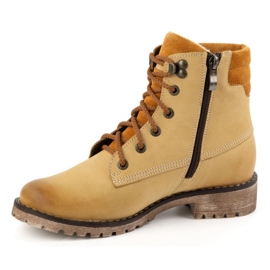 Olivier Women's leather ankle boots, winter insulated boots, 365BB sand beige 1