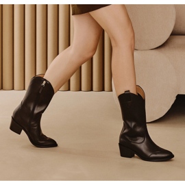 Marco Shoes Black genuine leather cowboy boots 1 Marco Shoes Black genuine leather cowboy boots 1