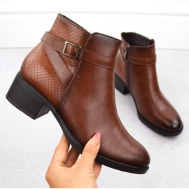 Women's ankle boots with heels, insulated, brown, Potocki 12280 1